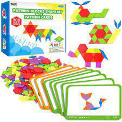 Image de Pattern blocks shape set with pattern cards 🐶