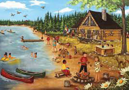 Image de L'été au chalet en bois rond