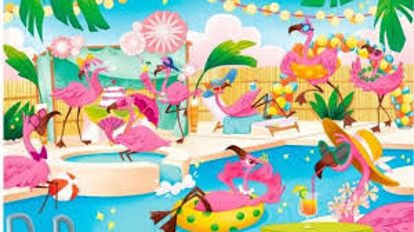 Image de Flamants roses à la piscine 🐶